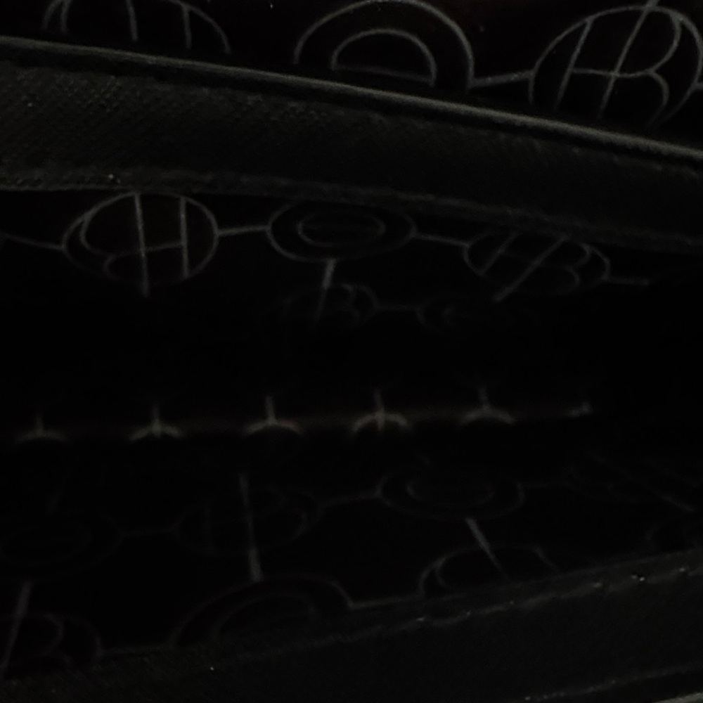 Henri Bendel Black Leather Shoulder Bag with Gold Accents School Bag - Picture 7 of 15
